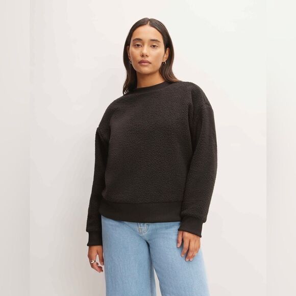 EVERLANE The Renew Fleece Oversize Crew Sweater NWT - Picture 1 of 8